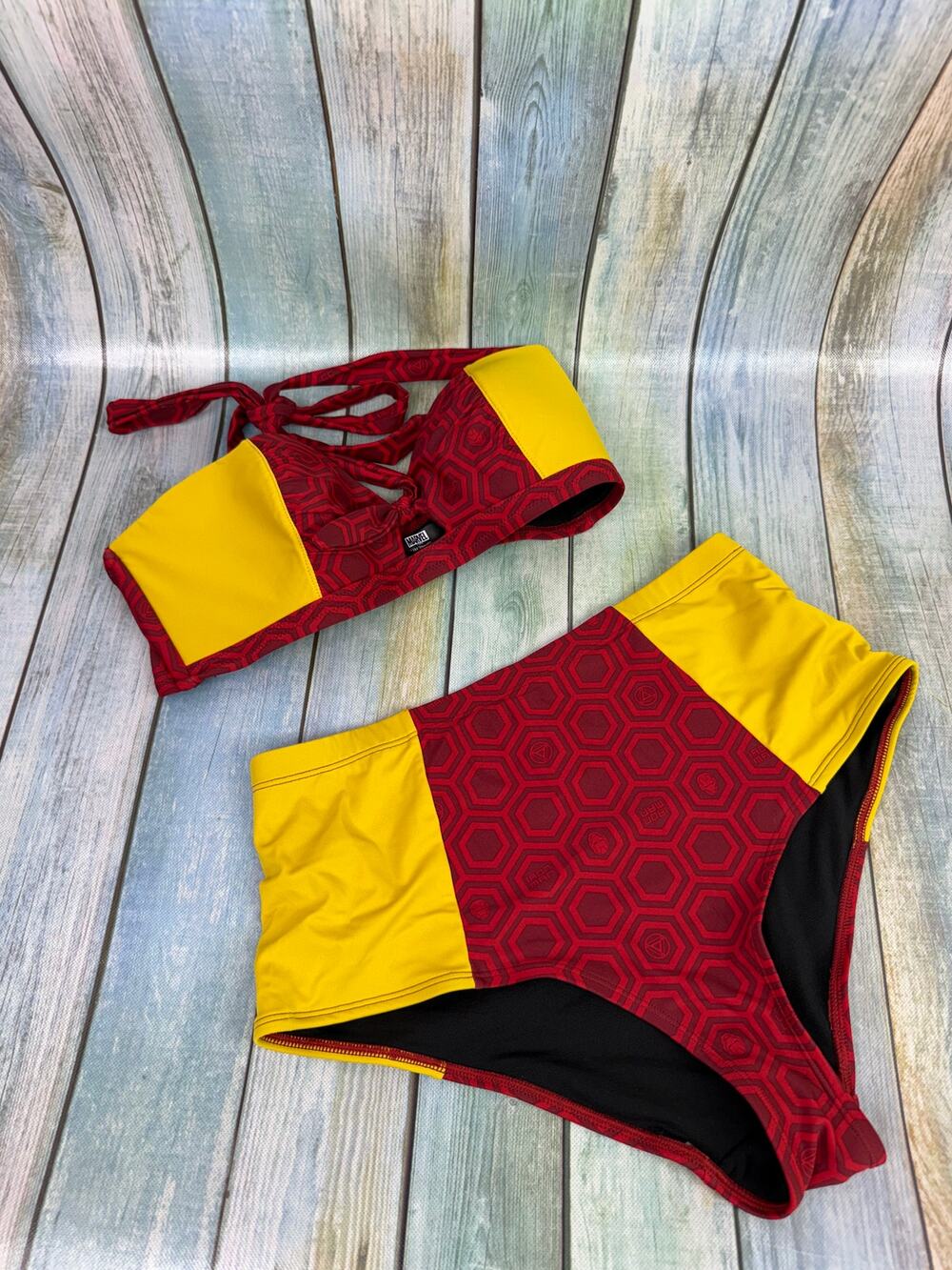 Marvel Her Universe Iron Man Bikini Medium High Waist Red Yellow Swimwear Swim
